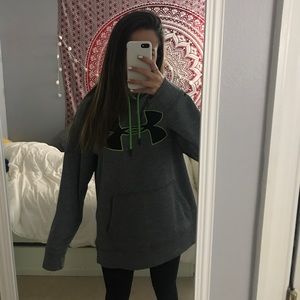 UNDER ARMOUR gray and neon green sweatshirt
